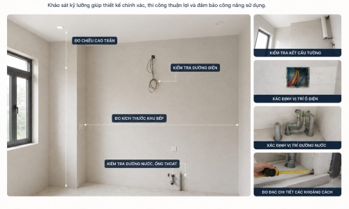 Vì Sao Khảo Sát Hiện Trạng Là Bước Quan Trọng Khi Thi Công Tủ Bếp?