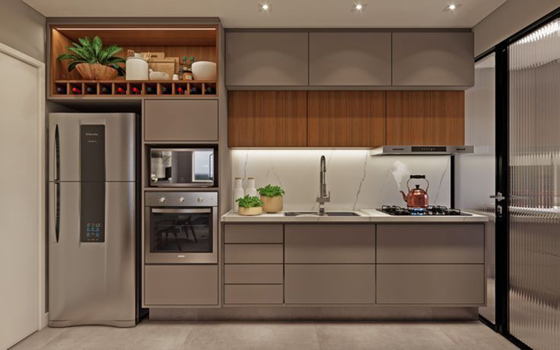 Mẫu thiết kế tủ bếp chữ I nhỏ gọn tối ưu diện tích cho căn hộ chung cư