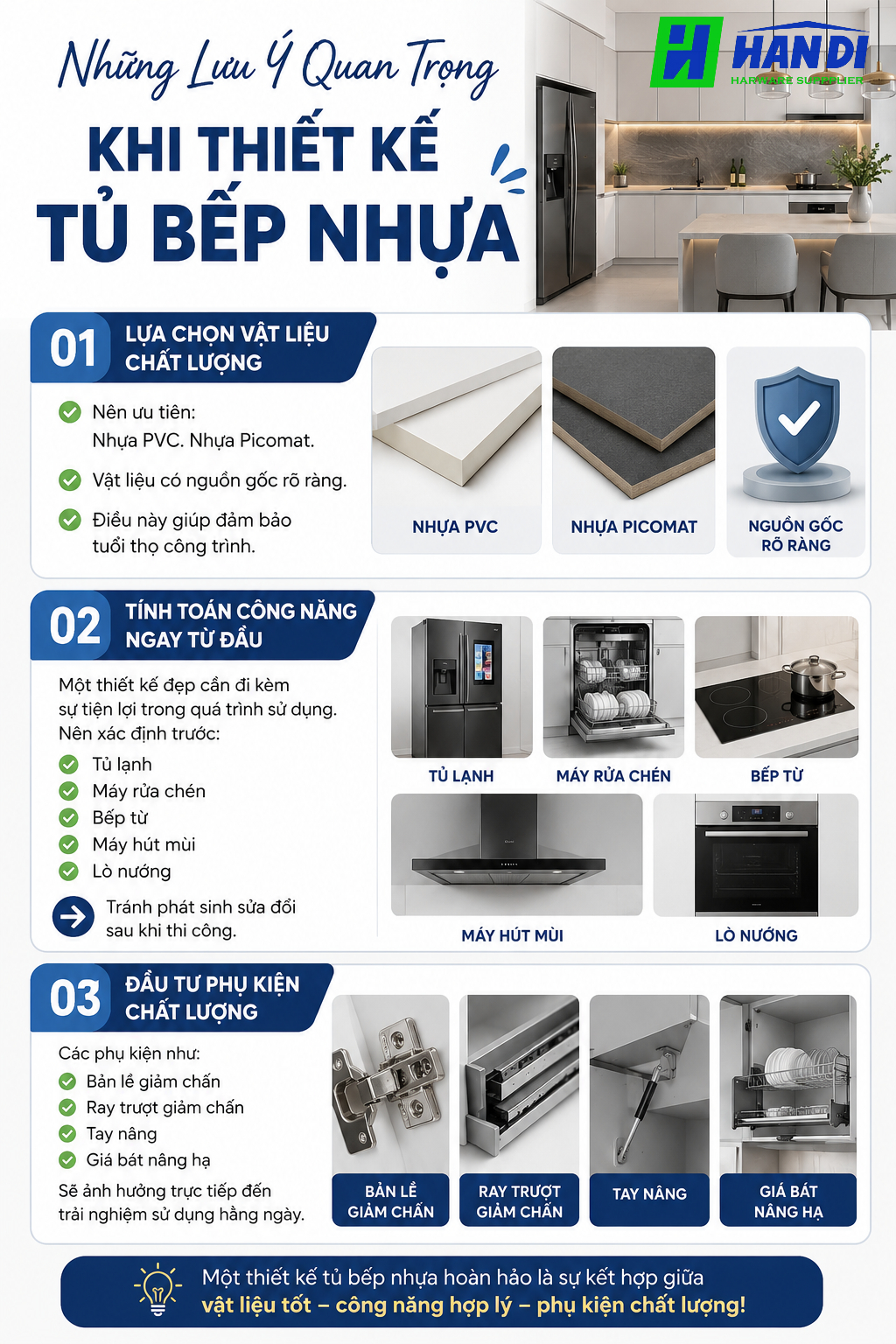 Những Lưu Ý Quan Trọng Khi Thiết Kế Tủ Bếp Nhựa