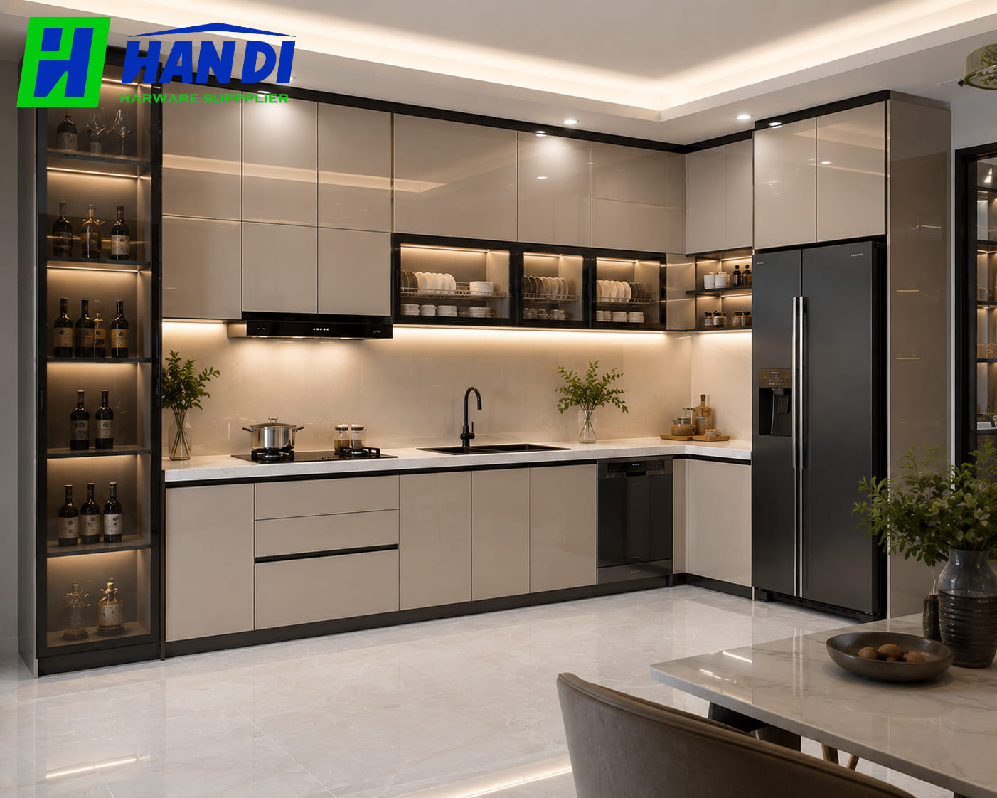 Bố trí tủ bếp nhựa hiện đại cho không gian bếp tiện nghi