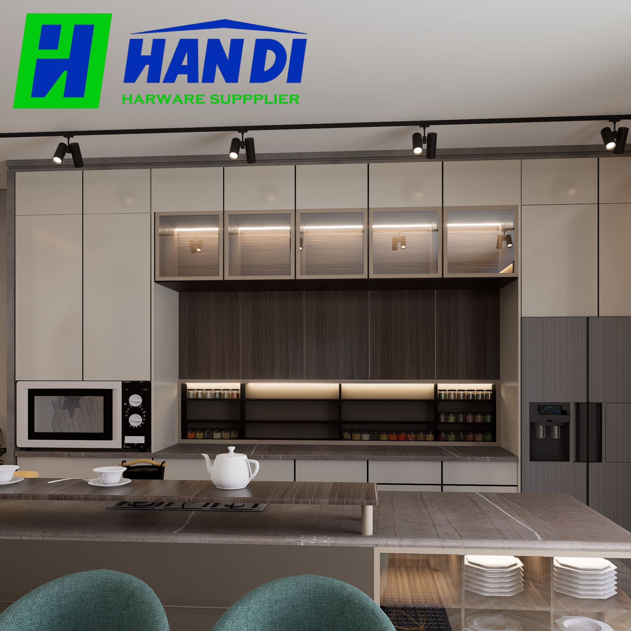 Mẫu Tủ Bếp Inox Cánh Kính Cao Cấp - HanDi