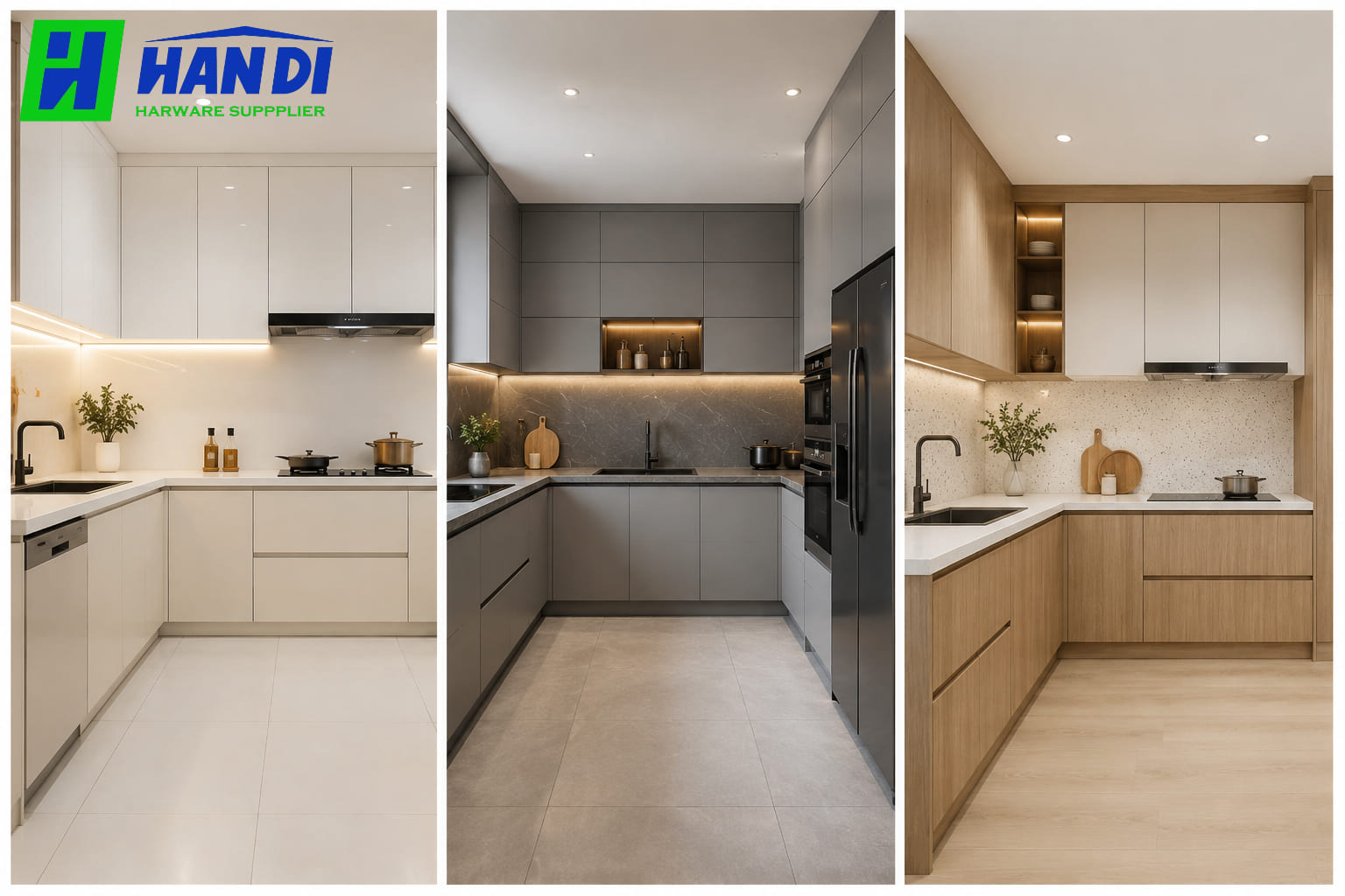 Mẫu tủ bếp nhựa hiện đại đẹp dành cho gia đình trẻ