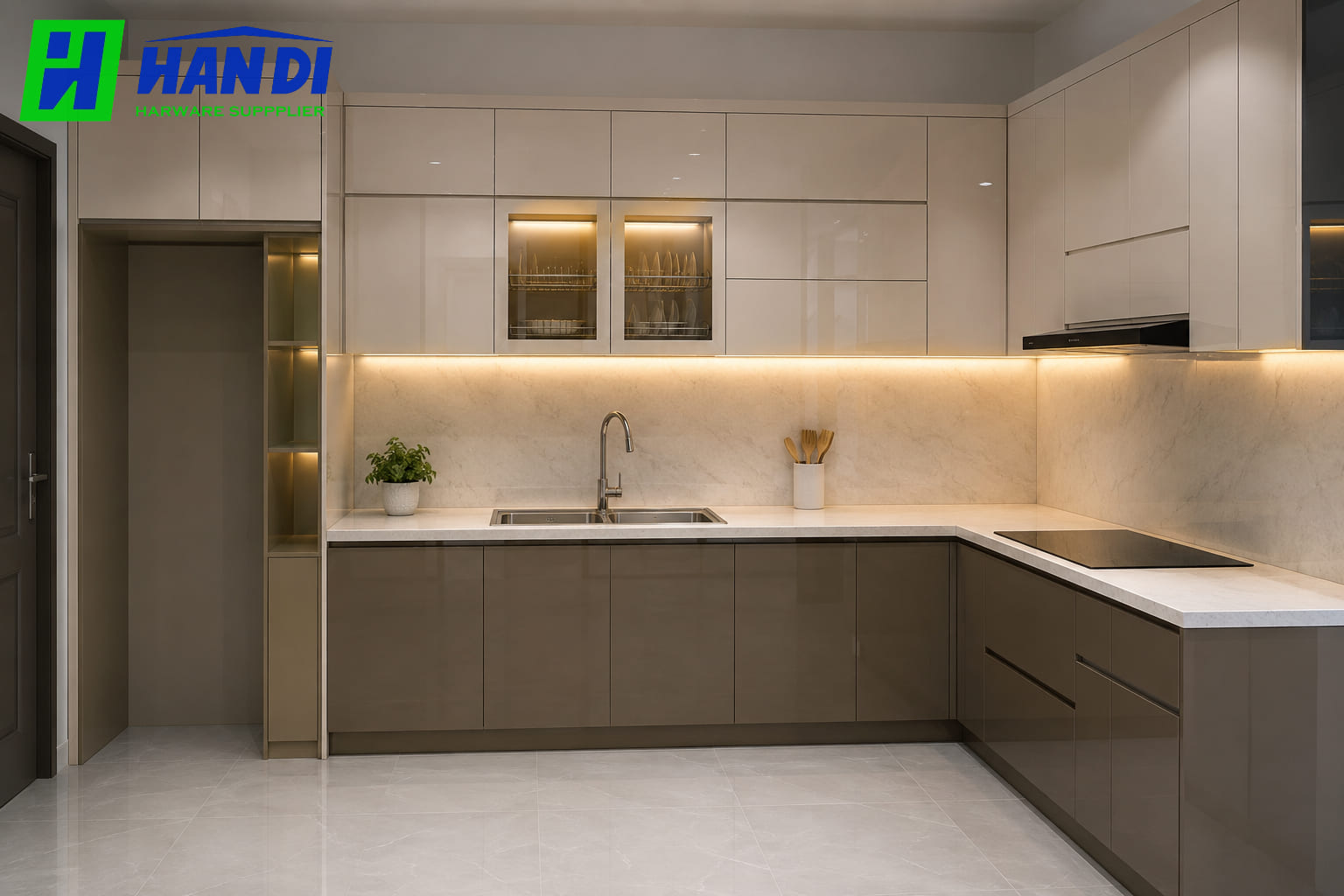Mẫu tủ bếp nhựa tối giản