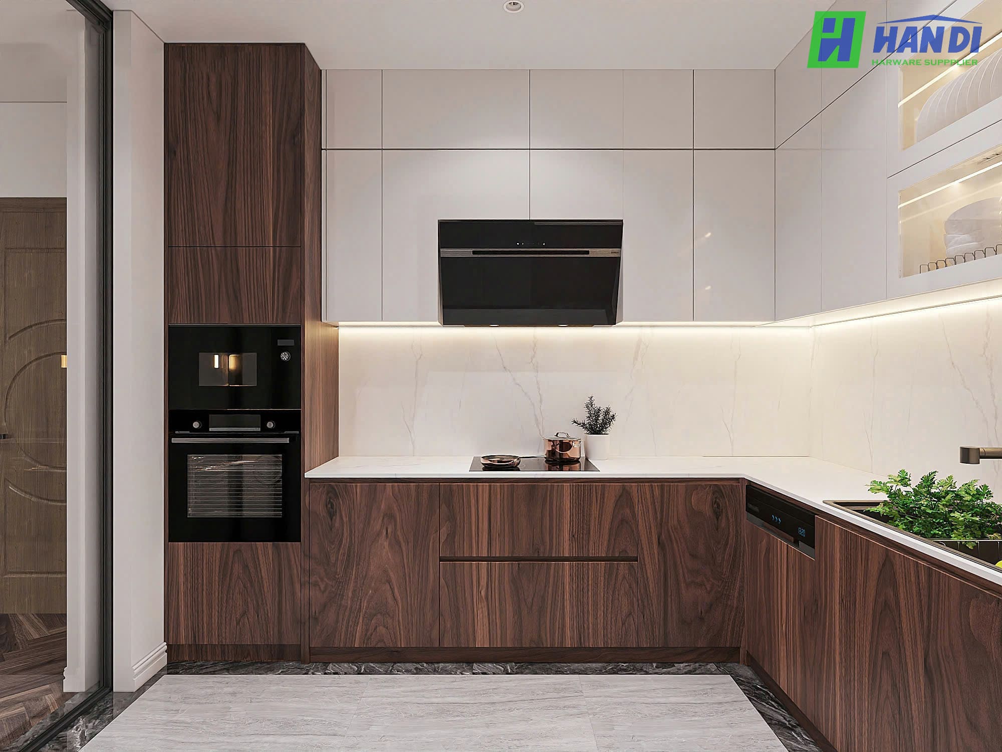 Thi công lắp đặt nội thất bếp trọn gói hiện đại cho nhà phố