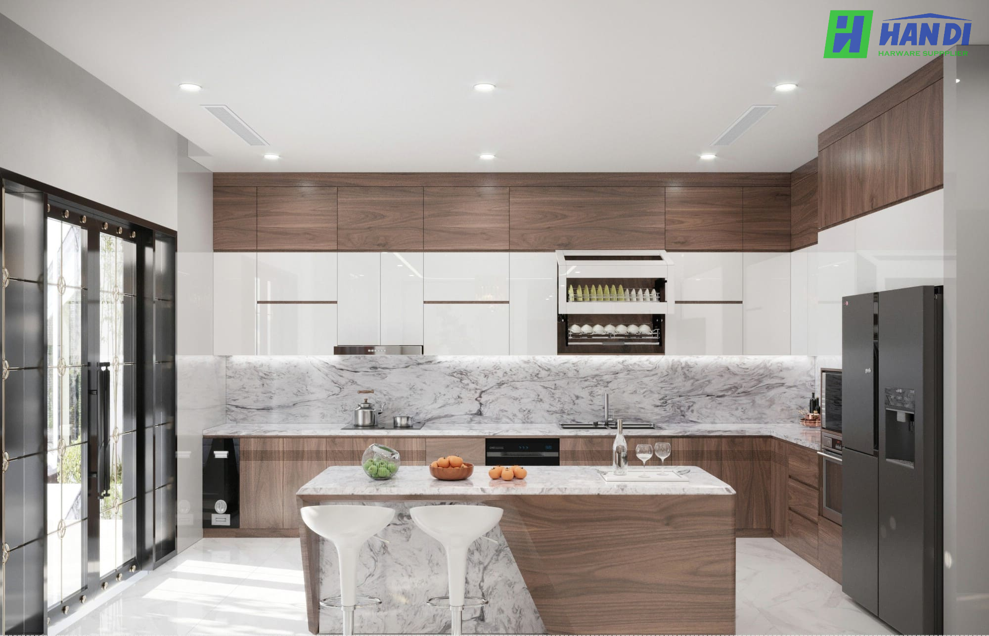 Thi công tủ bếp cho căn hộ chung cư hiện đại