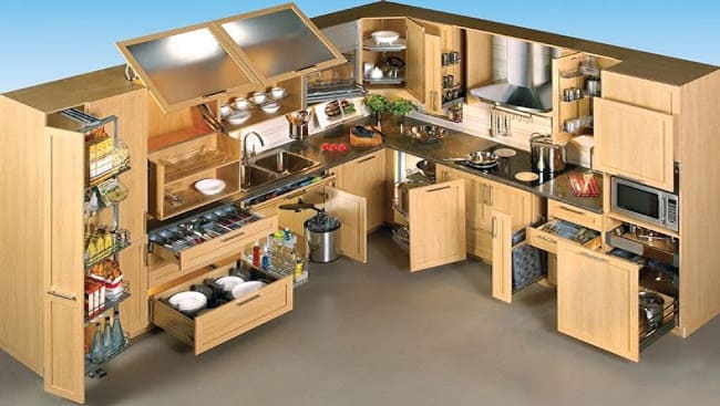 Tủ bếp đa công năng giúp tối ưu diện tích không gian bếp
