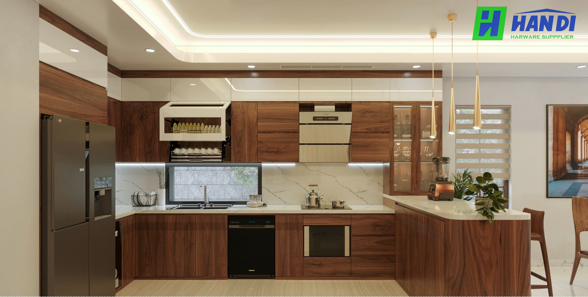 Không gian tủ bếp cao cấp hiện đại tối ưu công năng
