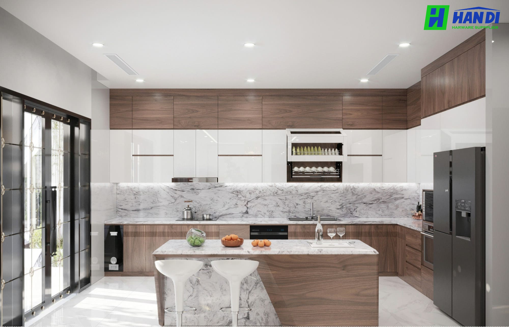 Mẫu tủ bếp hiện đại cho nhà phố