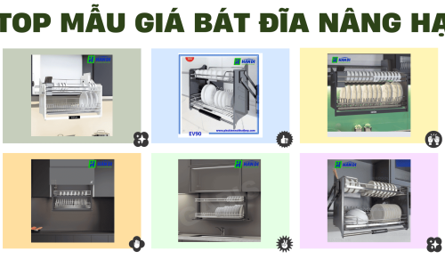 Top Mẫu Giá Bát Đĩa Nâng Hạ Được Ưa Chuộng Trong Thiết Kế Nội Thất Bếp