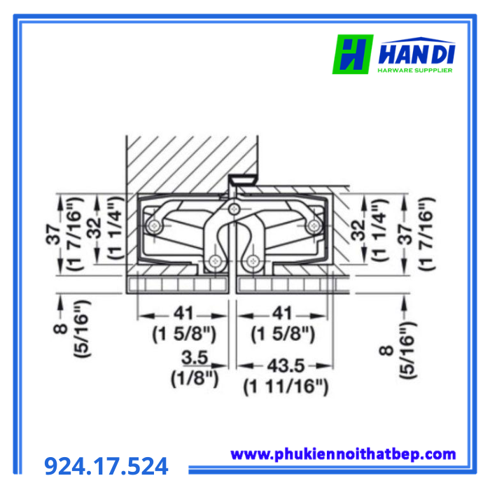 Bản lề âm TE640 3D A8 HAFELE 924.17.524