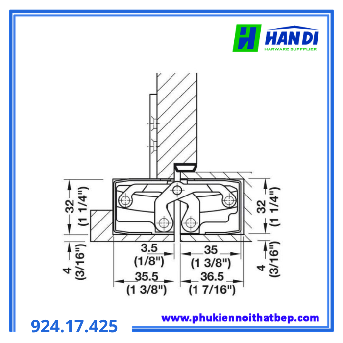 Bản lề âm TE 640 3D SSS HAFELE 924.17.425