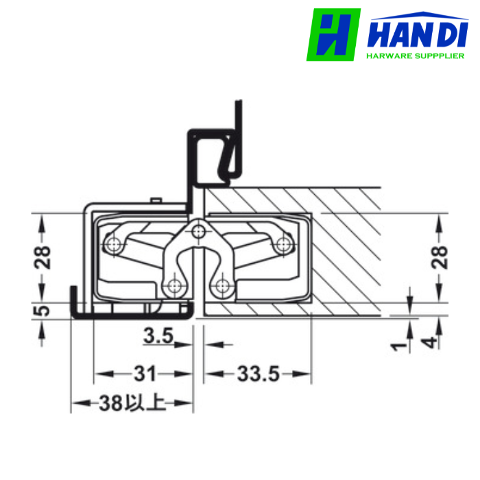 Bản lề âm TE340 3D, SSS HAFELE 924.17.104