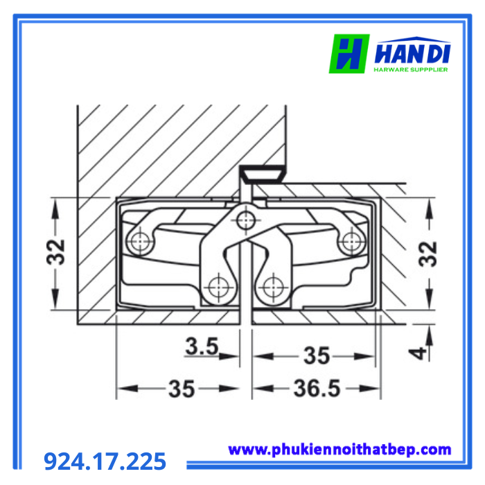 Bản lề âm TE540 3D, SSS HAFELE 924.17.225