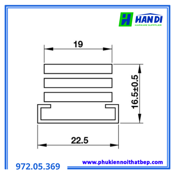 Bản lề chữ A trái 10", góc mở 45/82 độ HAFELE 972.05.369