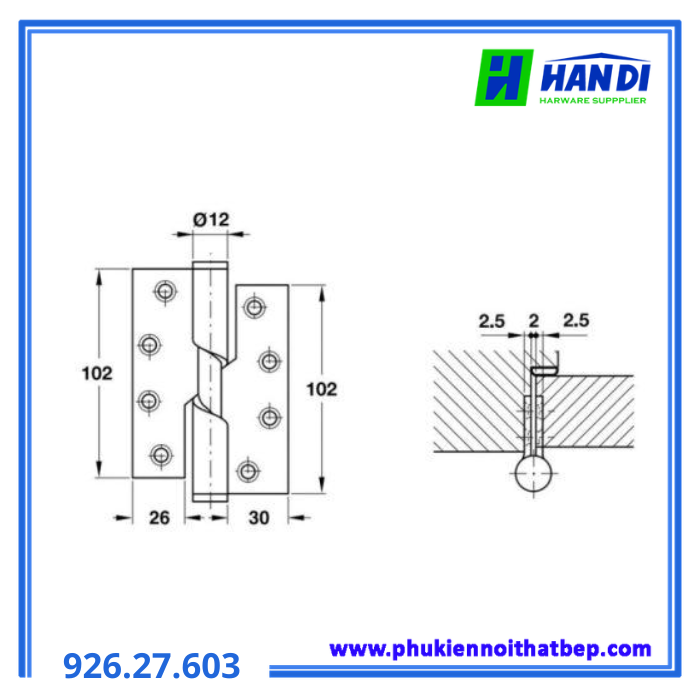 Bản lề cửa nâng hạ HAFELE 926.27.603