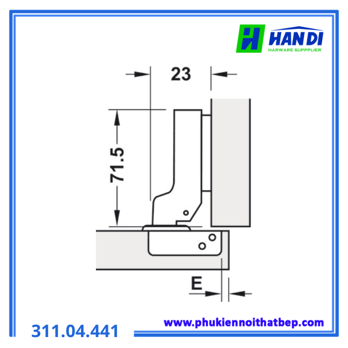 Bản lề gài Mini trùm nửa 95 độ HAFELE 311.04.441