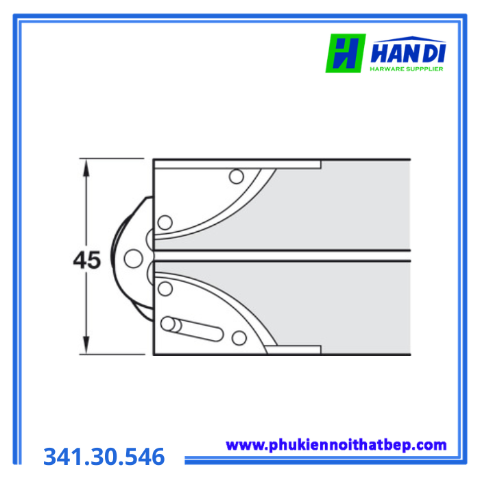 Bản lề gập cho bàn mạ kẽm 25mm HAFELE 341.30.546