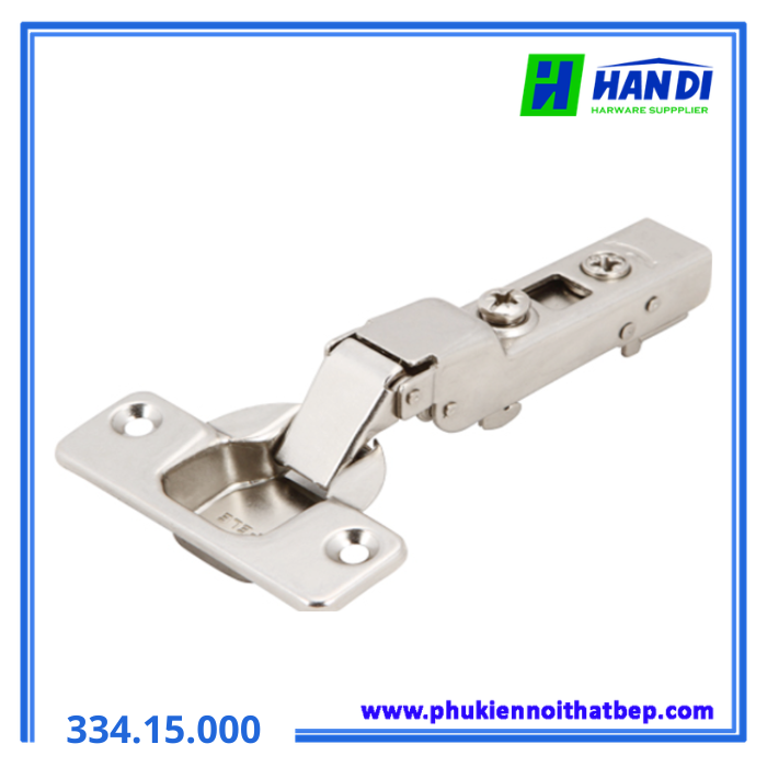 Bản lề giảm chấn trùm nửa inox gỗ dày HAFELE 334.15.000