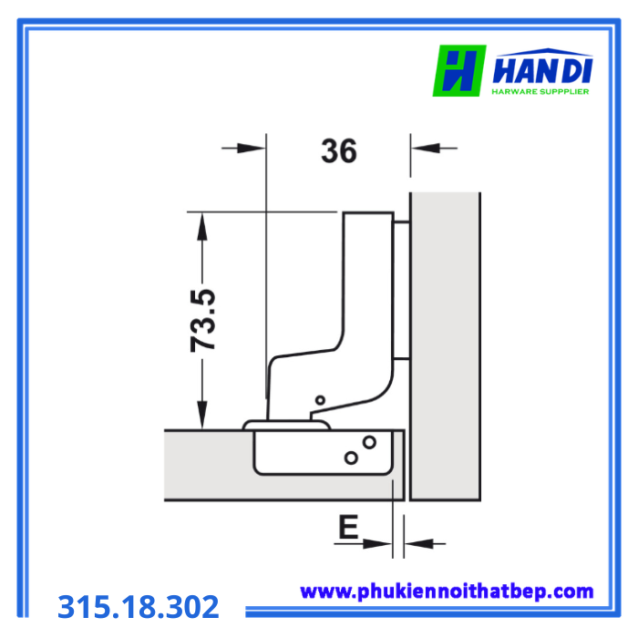 Bản lề không bật lọt lòng HAFELE 315.18.302