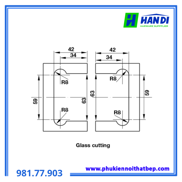 Bản lề kính kính 180 độ đen HAFELE 981.77.903