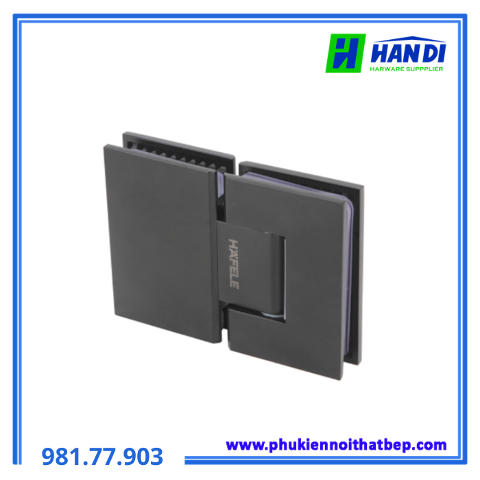 Bản lề kính kính 180 độ đen HAFELE 981.77.903