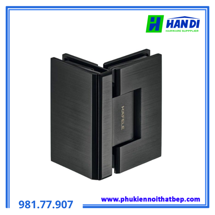 Bản lề kính kính 90 độ đen HAFELE 981.77.907