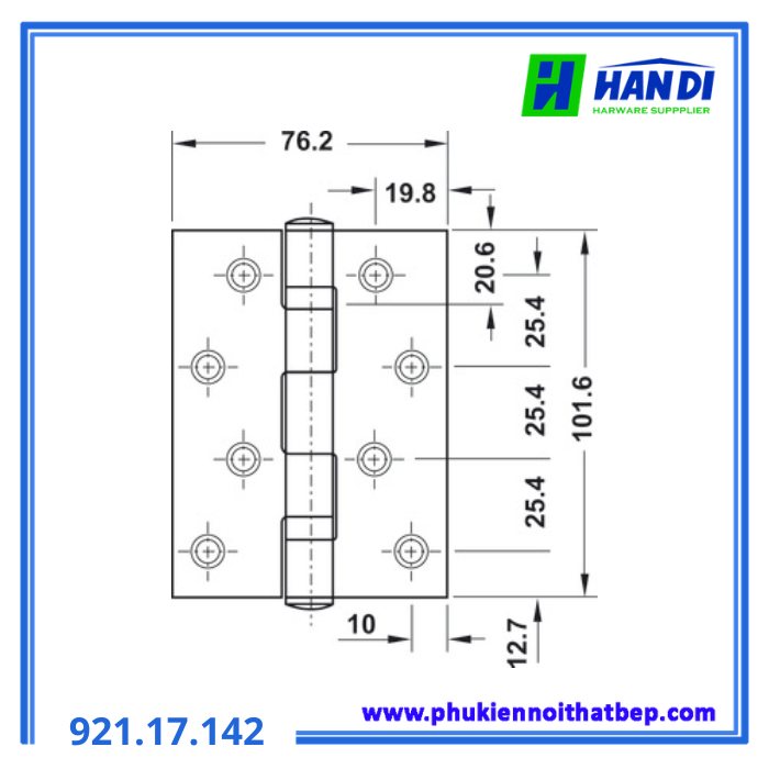 Bản lề lá 2 vòng bi HAFELE 921.17.142
