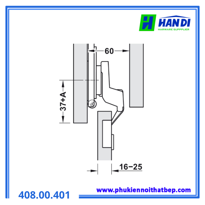 Bản lề lọt lòng cho F-Park71 HAFELE 408.00.401