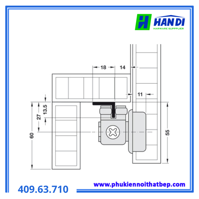 Bản lề nối cánh cửa xếp HAFELE 409.63.710