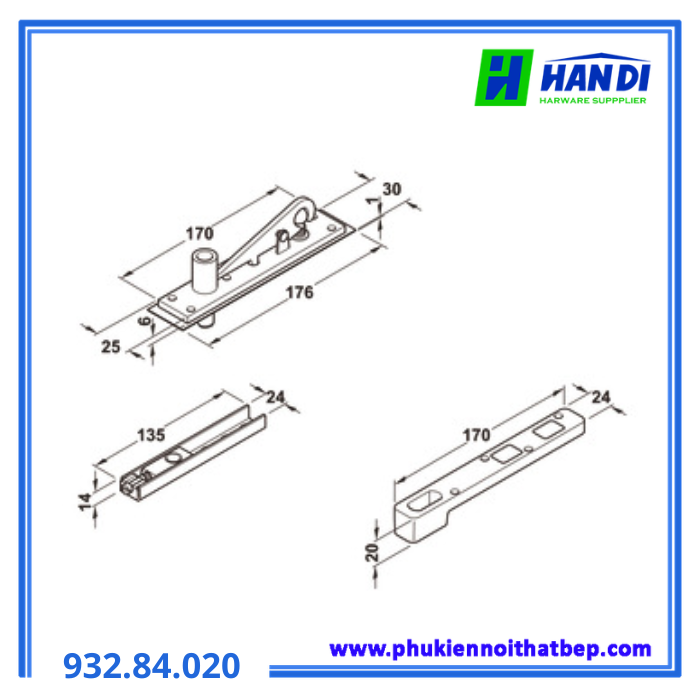 Bản lề sàn DCL41 EN3 HAFELE 932.84.020