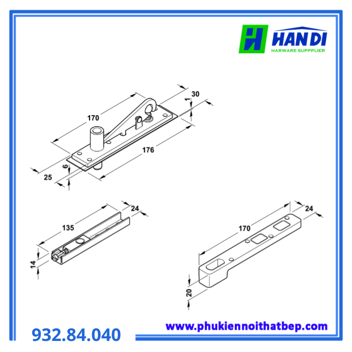 Bản lề sàn DCL41 EN5 HAFELE 932.84.040