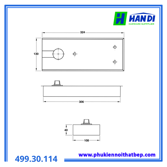 Bản lề sàn DIY HAFELE 499.30.114 EN3 100KG