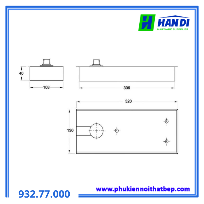 Bản lề sàn EN2 HAFELE 932.77.000