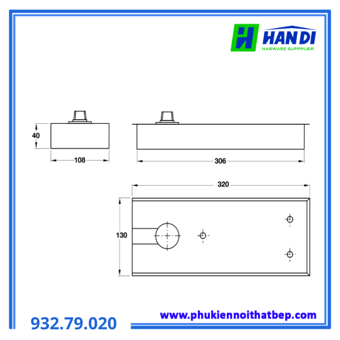 Bản lề sàn EN2 w.o acc HAFELE 932.79.020