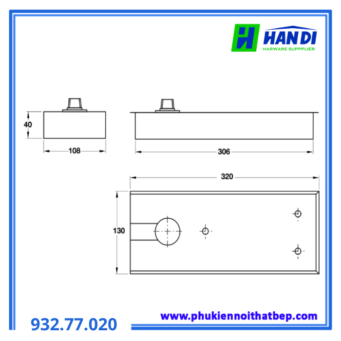 Bản lề sàn EN4 HAFELE 932.77.020