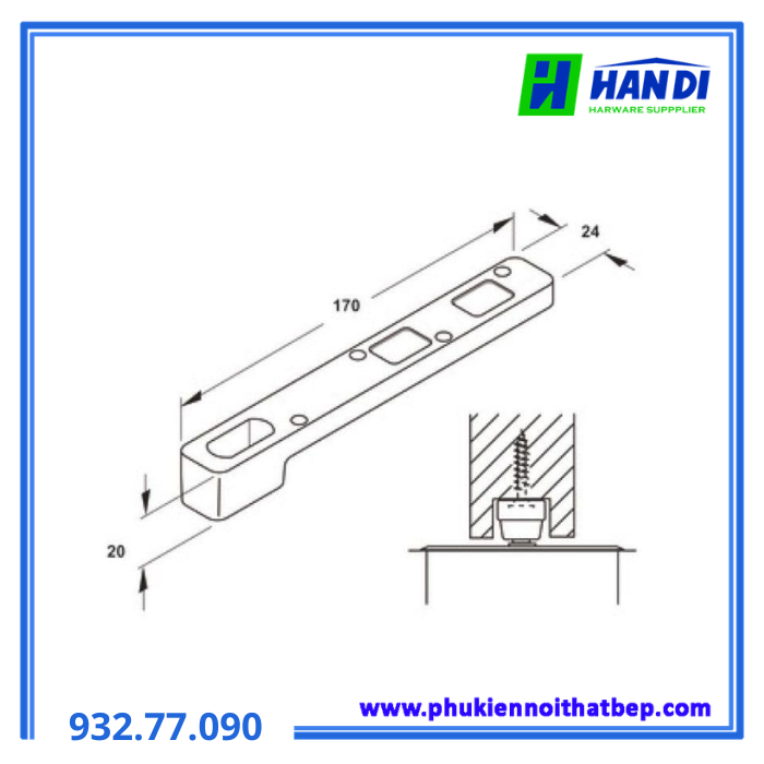 Bản lề sàn inox mờ HAFELE 932.77.090
