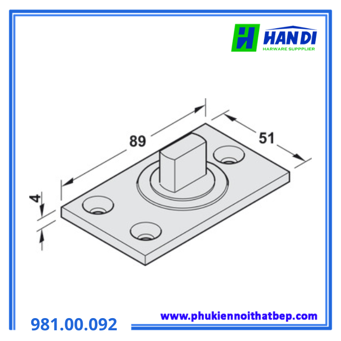 Bản lề trục xoay, màu inox mờ HAFELE 981.00.092