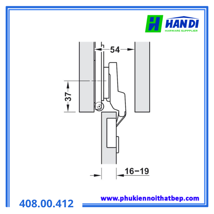 Bản lề trùm ngoài F-Park71 đen HAFELE 408.00.412