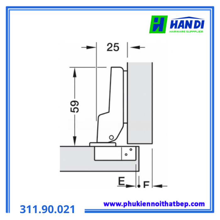 Bản lề trượt trùm nửa G0 HAFELE 311.90.021