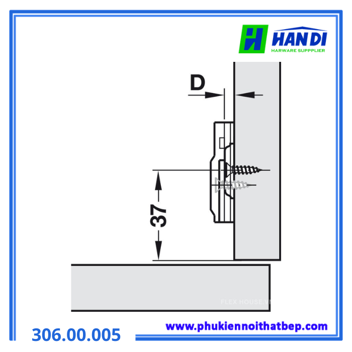 Đế bản lề Metalla SM 110 độ HAFELE 306.00.005