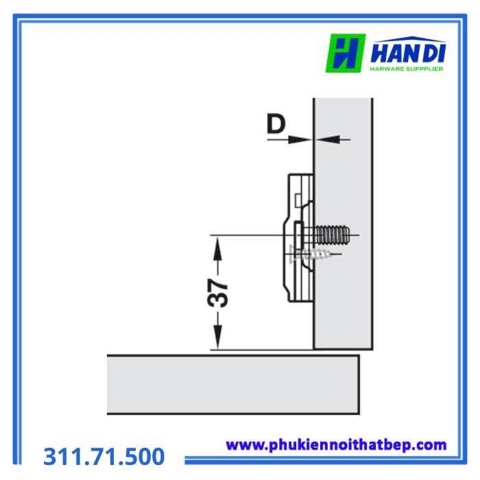 Đế bản lề gài Mini H0 HAFELE 311.71.500