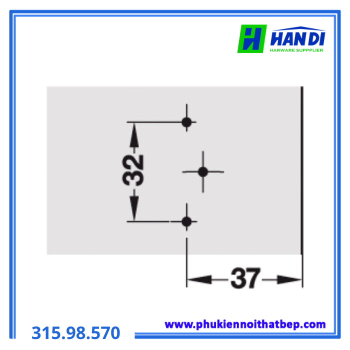 Đế bản lề inox 4 lỗ HAFELE 315.98.570
