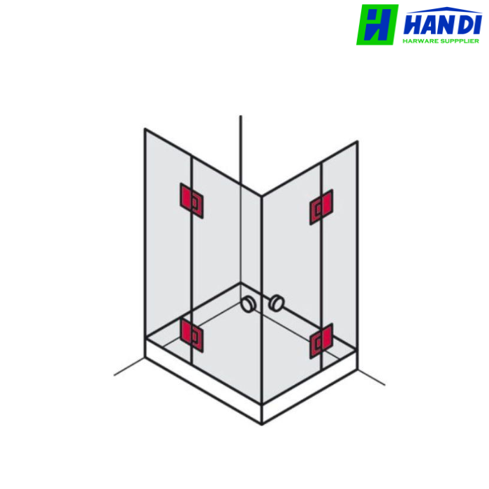 Bản lề kính - kính 180° Nickel mờ HAFELE 981.51.039