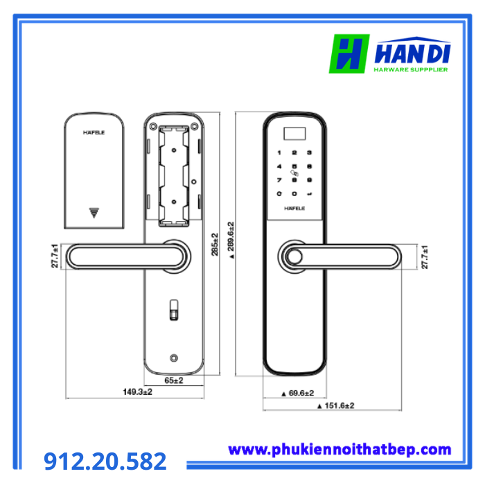 Khóa điện tử DL6100 HAFELE 912.20.582