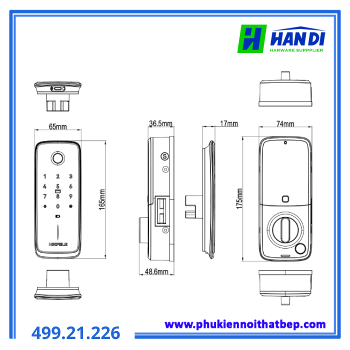 Khóa điện tử MR2501B màu đen HAFELE 499.21.226