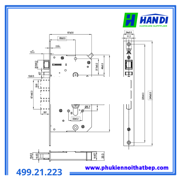 Khóa điện tử PP2502W màu đen HAFELE 488.21.223