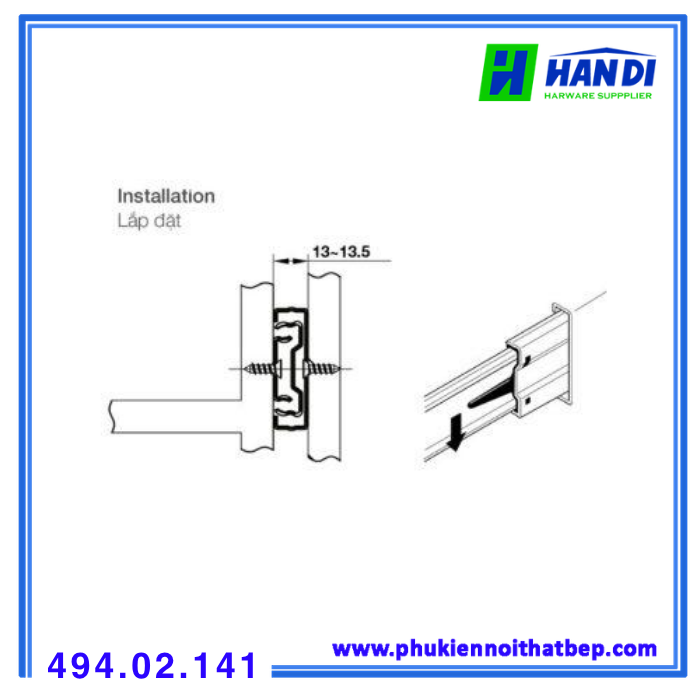 Ray bi 3 tầng Hafele