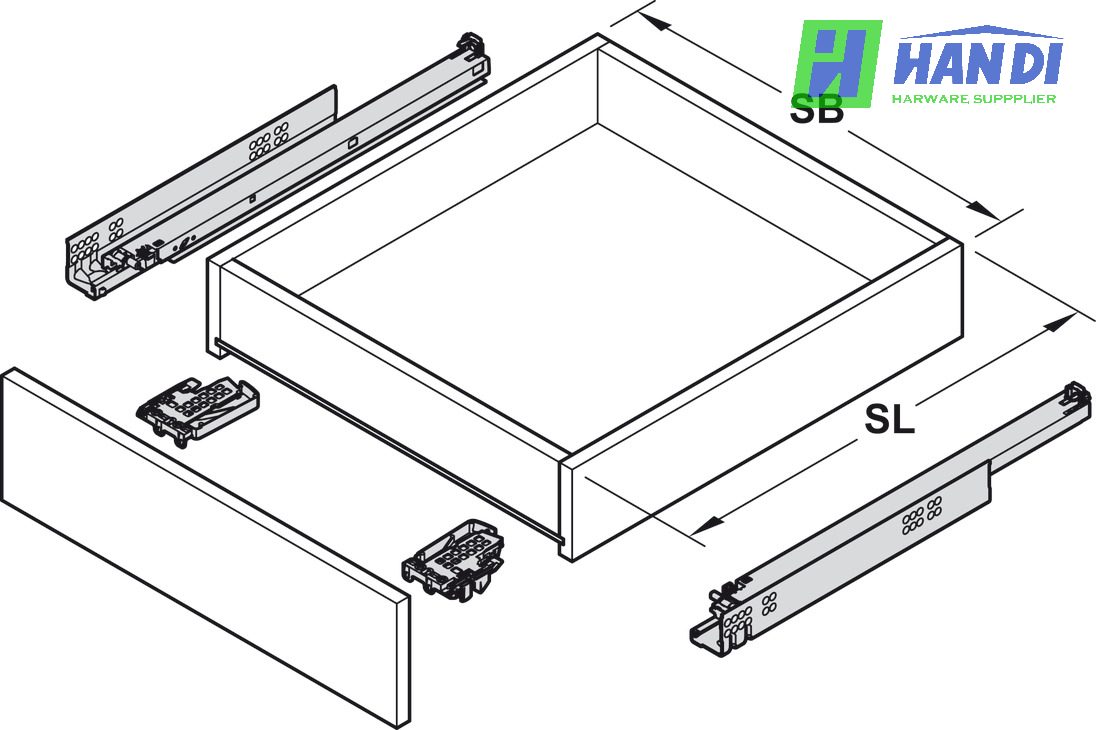Ray âm Blum TANDEM giảm chấn toàn phần