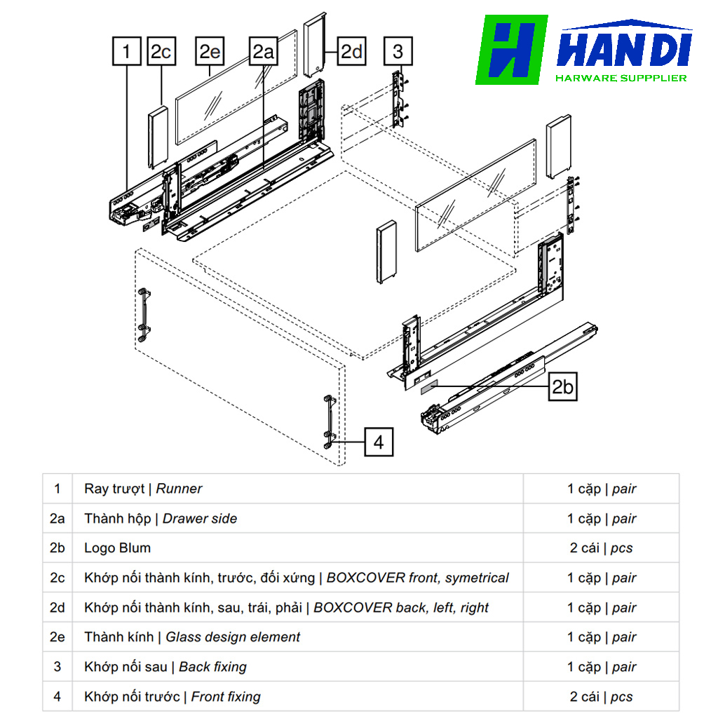 Ray Hộp BLUM LEGRABOX FREE C