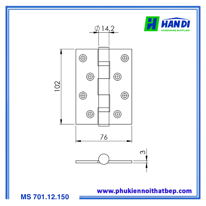 Bản lề bi IMUNDEX 701.12.150